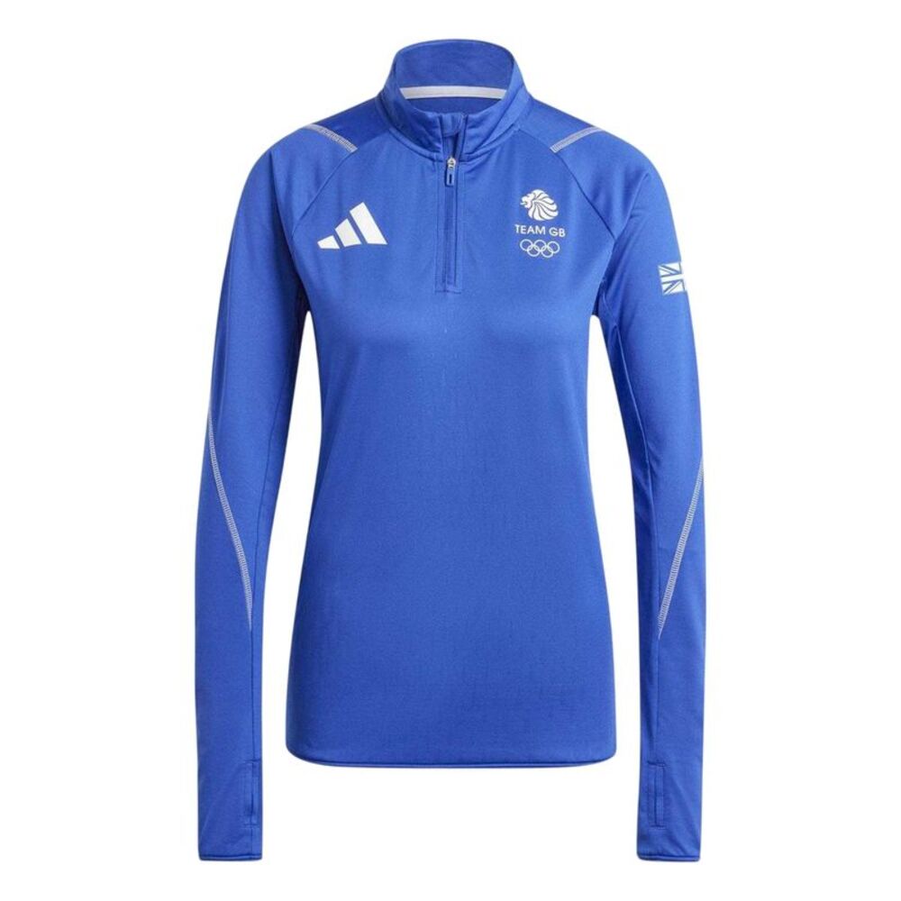 Adidas Womens/Ladies Team GB Performance Quarter Zip Tracksuit Top / Lucid Blue